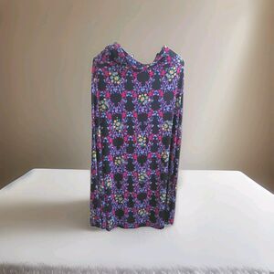 VTG LuLaRoe MAXI Black Floral Simply Comfortable Roses Skirt Dress Slinky XL🦄